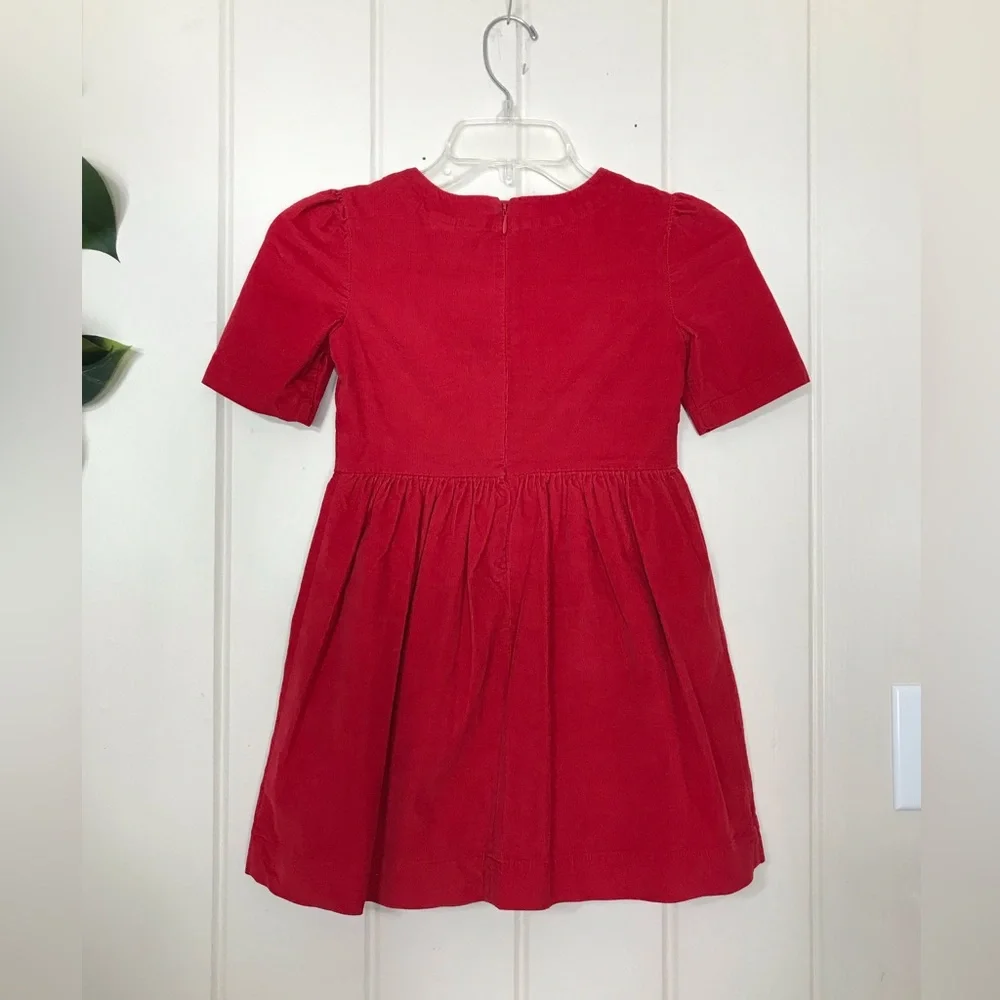 Christmas Gap Kids SS Red Velvet Dress 6 / 7 Small  98% Cotton 2% Spandex  Sm…
